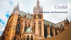  Presentation with antique france - Slide set consisting of antique-building-view-in-old background and a sky blue colored foreground