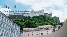  Presentation with salzburg - Cool new PPT theme with antique-building-view-in-old backdrop and a  colored foreground