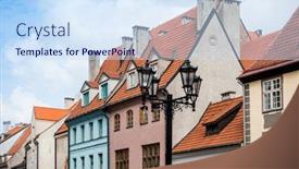  Presentation with antique - Theme enhanced with old town riga latvia background and a sky blue colored foreground