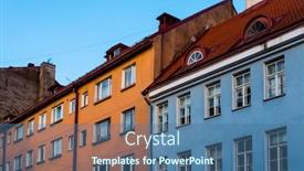  Presentation with antique - Colorful presentation theme enhanced with antique-building-view-in-old backdrop and a ocean colored foreground