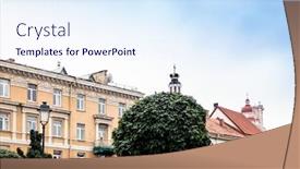  Presentation with antique - Theme having antique-building-view-in-old background and a sky blue colored foreground