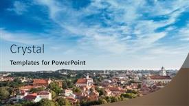  Presentation with antique - PPT theme consisting of old town vilnius lithuanian background and a light blue colored foreground