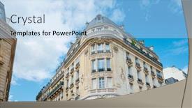  Presentation with antique france - Amazing PPT layouts having antique-building-view-in-paris backdrop and a light blue colored foreground