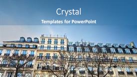  Presentation with antique france - Theme consisting of antique-building-view-in-paris background and a teal colored foreground