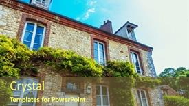  Presentation with antique france - Slide deck with antique-building-view-in-provins background and a tawny brown colored foreground