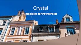  Presentation with antique france - Presentation theme featuring antique-building-view-in-provins background and a teal colored foreground