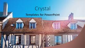  Presentation with antique france - PPT layouts with antique-building-view-in-provins background and a cyan colored foreground