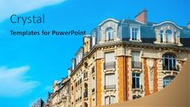  Presentation with antique france - Slides consisting of antique-building-view-in-reims background and a cyan colored foreground