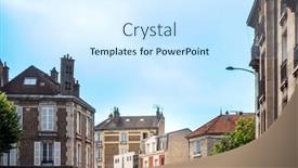  Presentation with antique france - Theme consisting of antique-building-view-in-reims background and a cool aqua colored foreground