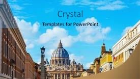  Presentation with rome - Presentation theme with antique-building-view-in-rome background and a cyan colored foreground