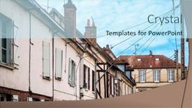  Presentation with antique france - PPT theme having antique-building-view-in-sens background and a cool aqua colored foreground