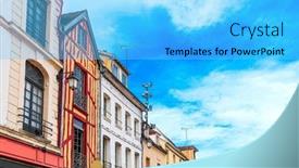  Presentation with antique france - Presentation theme consisting of antique-building-view-in-sens background and a light blue colored foreground