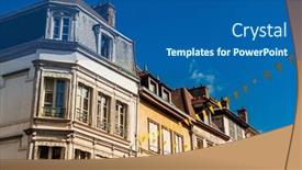 Presentation with antique france - PPT theme enhanced with antique-building-view-in-troyes background and a ocean colored foreground