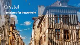  Presentation with antique france - Presentation enhanced with antique-building-view-in-troyes background and a teal colored foreground