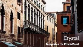  Presentation with venice - Beautiful slide deck featuring antique-building-view-in-venice backdrop and a wine colored foreground