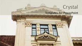  Presentation with antique - Presentation featuring antique-building-view-in-vilnius background and a soft green colored foreground