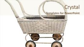  Presentation with cane - Slides enhanced with antique cane doll's pram isolated with clipping path background and a cream colored foreground