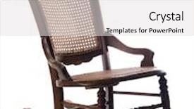  Presentation with cane - PPT theme featuring antique cane rocking chair isolated background and a light gray colored foreground
