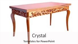  Presentation with antique wood furniture - Cool new PPT theme with antique carved wooden table isolated backdrop and a  colored foreground