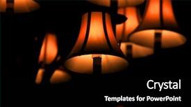  Presentation with awards event lighting - PPT theme enhanced with antique chandelier lighting on black background and a black colored foreground