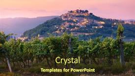  Presentation with green roof - PPT theme having antique-city-motovun-croatia-istria background and a tawny brown colored foreground