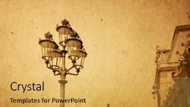  Presentation with paris - PPT layouts with antique city view in paris background and a yellow colored foreground