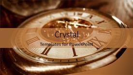  Presentation with vintage clock - Cool new slides with antique clock dial close-up backdrop and a gold colored foreground