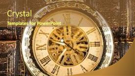 Presentation with vintage antique pocket watch vintage - Slide set consisting of antique-clock-dial-close-up background and a tawny brown colored foreground