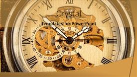  Presentation with vintage antique pocket watch vintage - Colorful PPT theme enhanced with antique-clock-dial-close-up backdrop and a yellow colored foreground