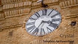  Presentation with religious - Slide set consisting of antique-clock-historic-bell-religious and a coral colored foreground