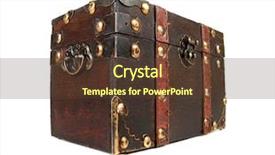  Presentation with treasure chest - Presentation theme enhanced with antique closed chest isolated background and a tawny brown colored foreground