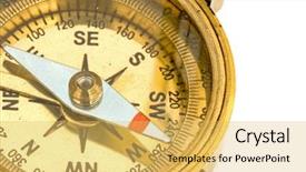  Presentation with compass map - Audience pleasing PPT theme consisting of antique compass used by explorers backdrop and a yellow colored foreground