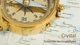  Presentation with compass map - Amazing presentation theme having antique compass used by explorers backdrop and a soft green colored foreground