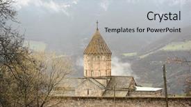  Presentation with armenia - Presentation theme consisting of armenian - ancient monastery tatev background and a light gray colored foreground