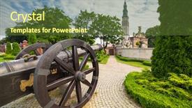  Presentation with monastery - Slides featuring jasna gora monastery in czestochowa background and a tawny brown colored foreground