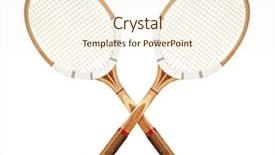  Presentation with tennis - Presentation with tennis rackets isolated on white background and a cream colored foreground
