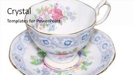  Presentation with antique scroll of parchment - Audience pleasing presentation theme consisting of antique cup and saucer isolated backdrop and a white colored foreground