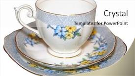  Presentation with antique alexandria - Presentation theme having antique cup saucer and plate background and a white colored foreground