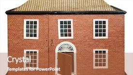  Presentation with antique house - Slide deck consisting of antique dolls house isolated background and a red colored foreground