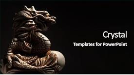  Presentation with dragon - Amazing slide set having antique dragon on black background backdrop and a black colored foreground