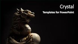  Presentation with antique border design - Beautiful PPT theme featuring antique dragon on black background backdrop and a black colored foreground