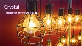  Presentation with led light - PPT layouts with antique edison led light style background and a tawny brown colored foreground