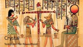  Presentation with papyrus antique - Amazing slide deck having antique egyptian papyrus and hieroglyph backdrop and a yellow colored foreground