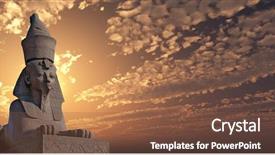  Presentation with egyptian nicle - Beautiful presentation theme featuring antique egyptian sphinx on quay backdrop and a  colored foreground