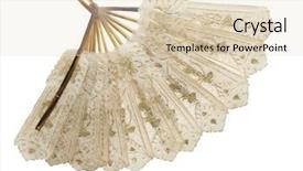  Presentation with clipping - Slides featuring antique fan isolated with clipping background and a lemonade colored foreground