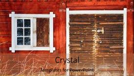  Presentation with nostalgia - Presentation consisting of antique farm exterior stained-glass background and a coral colored foreground