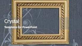  Presentation with blue flower - Audience pleasing PPT theme consisting of antique frame on a blue background with a flower pattern backdrop and a dark gray colored foreground