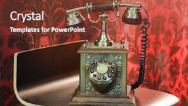 Presentation with reflex - Amazing PPT theme having antique furniture - old phone made from metal backdrop and a tawny brown colored foreground