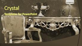  Presentation with apartment - PPT layouts featuring antique furniture - table with fruit background and a tawny brown colored foreground