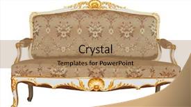  Presentation with vintage - Presentation theme having antique furniture - vintage sofa isolated on white background and a coral colored foreground